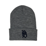 BEANIE - HEATHER GREY/BLUE